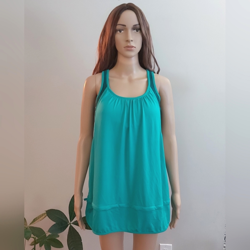 Diadora green sports bra tank workout exercise top